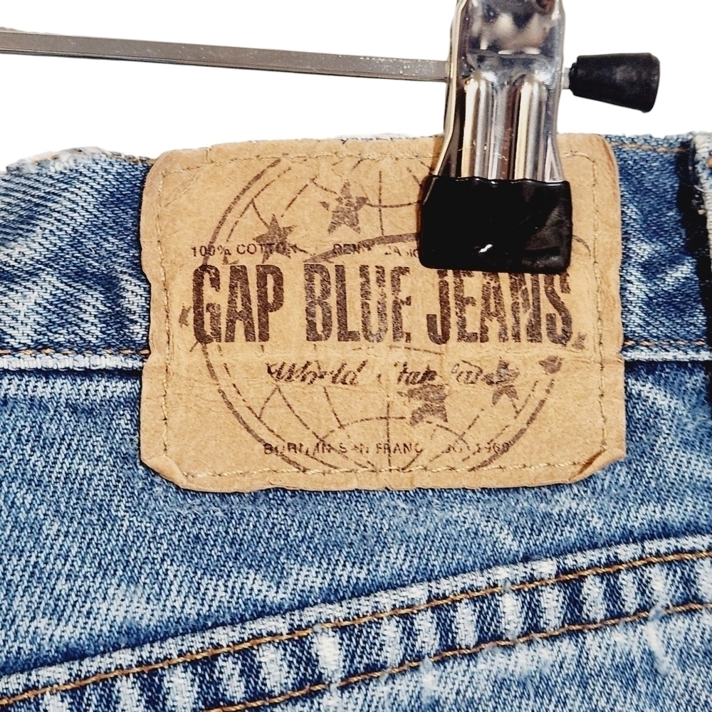 Vintage Gap Light Blue Classic Fit Distressed Mom Jeans Size 14L - Picture 9 of 15
